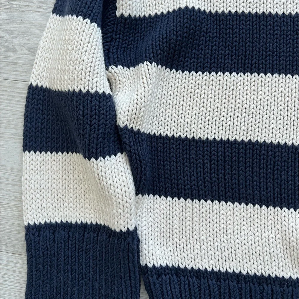 Banana Republic Navy & White Striped Crewneck Sweater - Picture 3 of 8